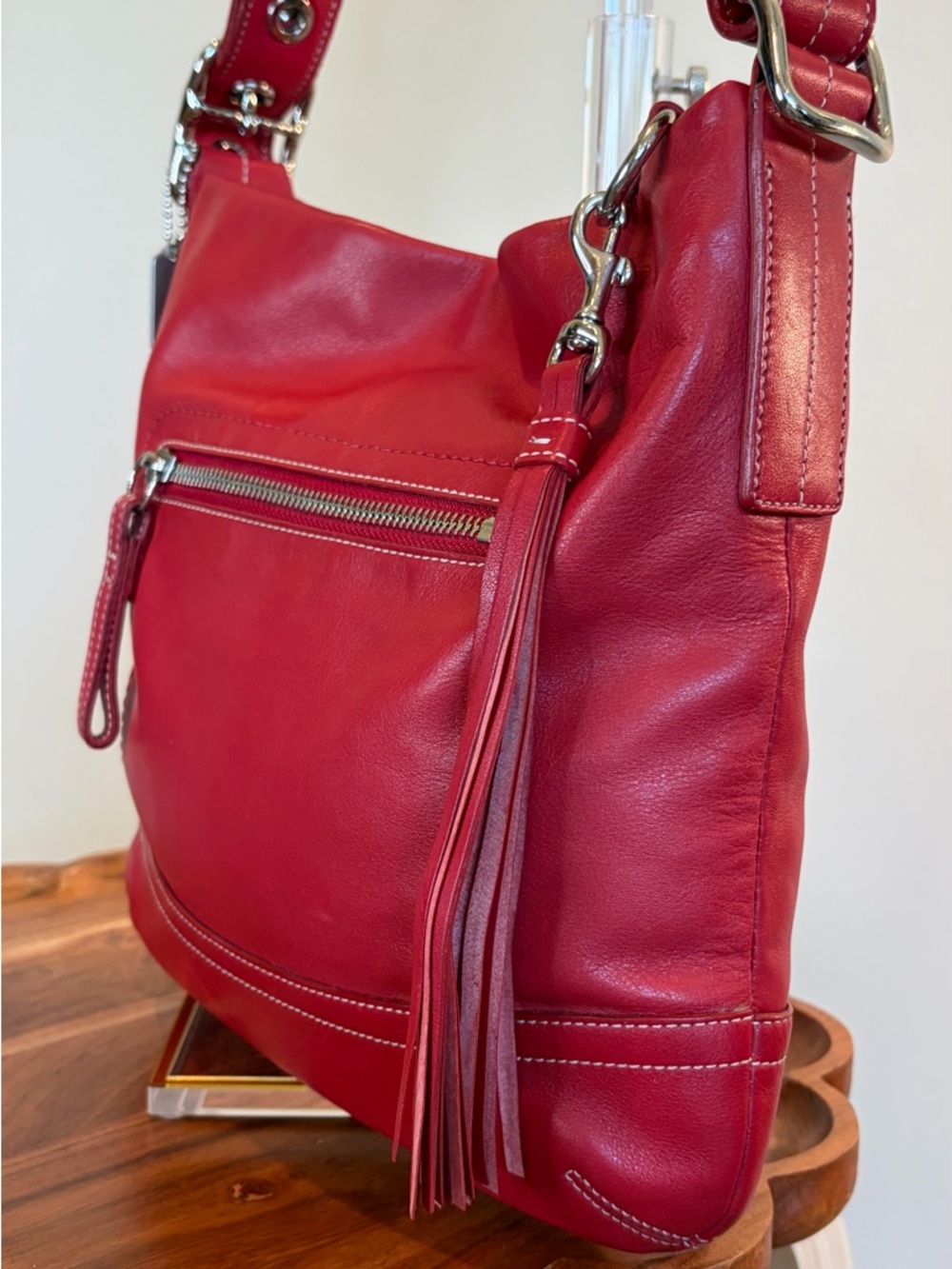Vintage COACH Legacy Red Leather Shoulder Made in Turkey 1415 EUC - Picture 16 of 17